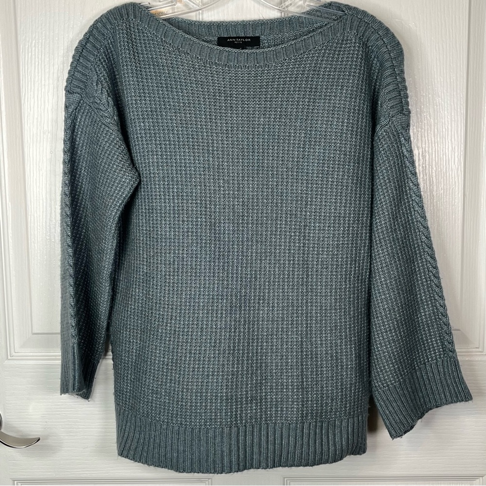 Ann Taylor Boat Neck Sweater Sz S P Green